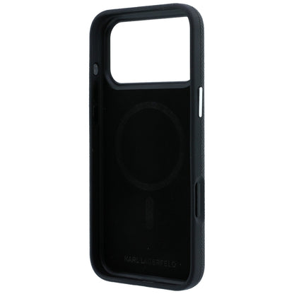 Hard Case Karl Lagerfeld Grained Karl Head's Metal with MagSafe for Apple iPhone 18 Pro / 17 Pro, Black_6