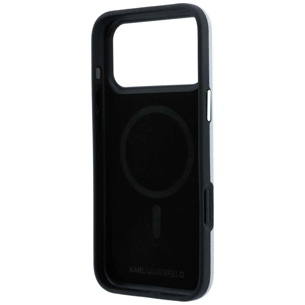 Hard Case Karl Lagerfeld Grained Karl Head's Metal with MagSafe for Apple iPhone 18 Pro / 17 Pro, Gray_6