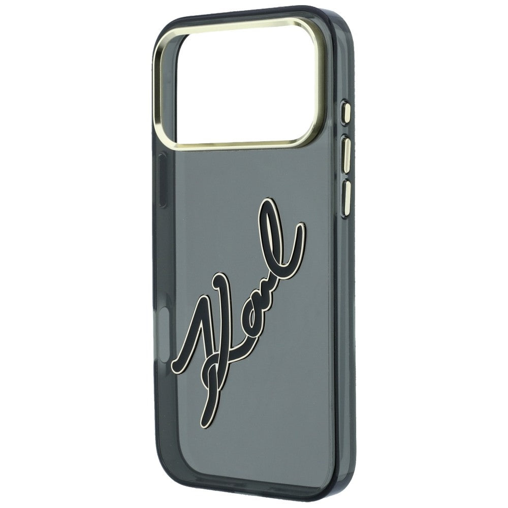 Hard Case Karl Lagerfeld IML Big Signature Resin Logo and Metal Frame for Apple iPhone 18 Pro / 17 Pro, Black_5