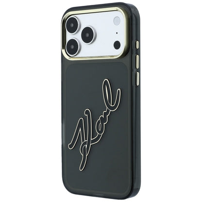 Hard Case Karl Lagerfeld IML Big Signature Resin Logo Metal Frame for Apple iPhone 18 Pro Max / 17 Pro Max, Black_1