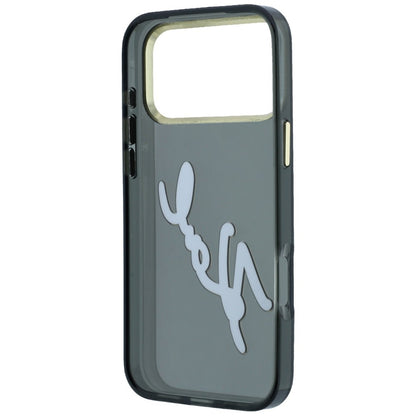 Hard Case Karl Lagerfeld IML Big Signature Resin Logo Metal Frame for Apple iPhone 18 Pro Max / 17 Pro Max, Black_6