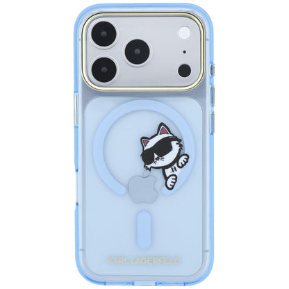 Hard Case Karl Lagerfeld IML Peekaboo Print and Metal Frame with MagSafe for Apple iPhone 18 Pro / 17 Pro, Light Blue_2
