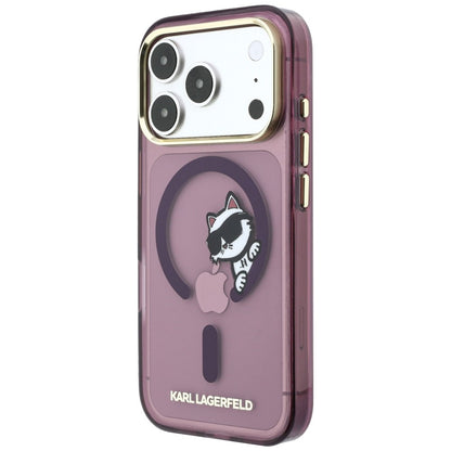 Hard Case Karl Lagerfeld IML Peekaboo Print and Metal Frame with MagSafe for Apple iPhone 18 Pro Max / 17 Pro Max, Burgundy_1