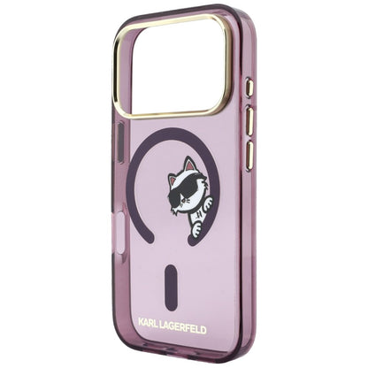 Hard Case Karl Lagerfeld IML Peekaboo Print and Metal Frame with MagSafe for Apple iPhone 18 Pro Max / 17 Pro Max, Burgundy_5