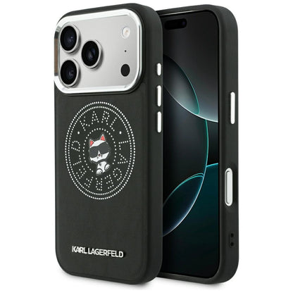 Hard Case Karl Lagerfeld Point and Choupette Sketch with MagSafe for Apple iPhone 18 Pro / 17 Pro, Black_0
