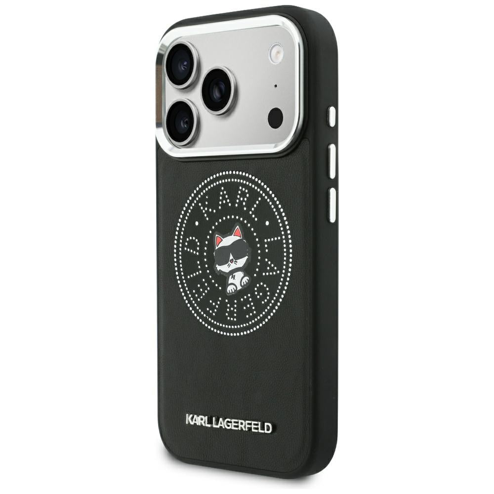 Hard Case Karl Lagerfeld Point and Choupette Sketch with MagSafe for Apple iPhone 18 Pro / 17 Pro, Black_1