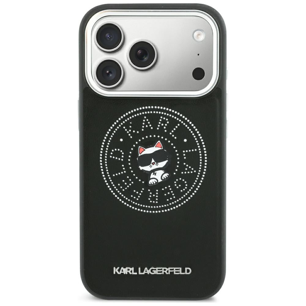 Hard Case Karl Lagerfeld Point and Choupette Sketch with MagSafe for Apple iPhone 18 Pro / 17 Pro, Black_2