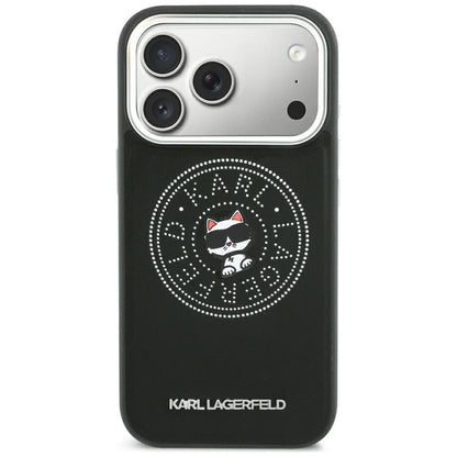 Hard Case Karl Lagerfeld Point and Choupette Sketch with MagSafe for Apple iPhone 18 Pro / 17 Pro, Black_2