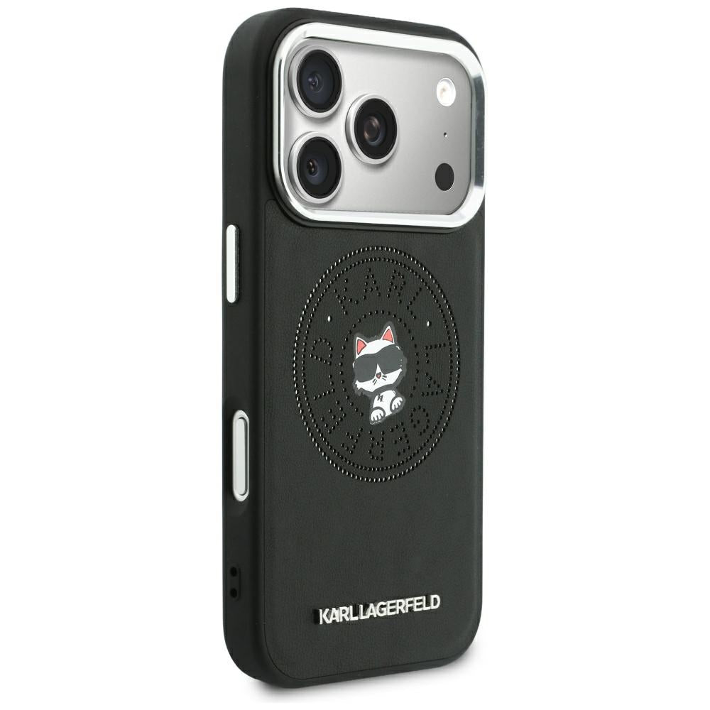Hard Case Karl Lagerfeld Point and Choupette Sketch with MagSafe for Apple iPhone 18 Pro / 17 Pro, Black_3