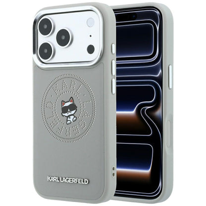 Hard Case Karl Lagerfeld Point and Choupette Sketch with MagSafe for Apple iPhone 18 Pro Max / 17 Pro Max, Grey_0