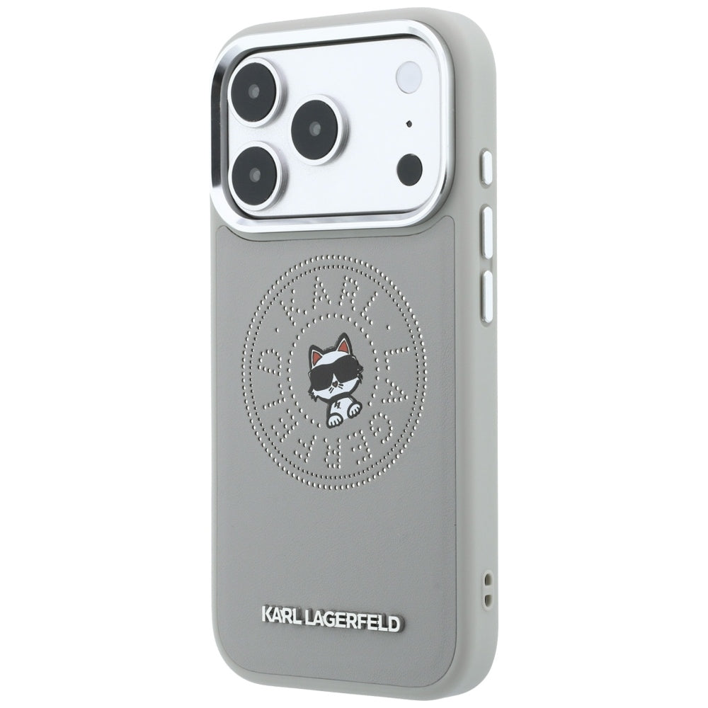 Hard Case Karl Lagerfeld Point and Choupette Sketch with MagSafe for Apple iPhone 18 Pro Max / 17 Pro Max, Grey_1