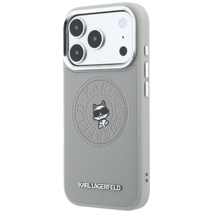 Hard Case Karl Lagerfeld Point and Choupette Sketch with MagSafe for Apple iPhone 18 Pro Max / 17 Pro Max, Grey_1