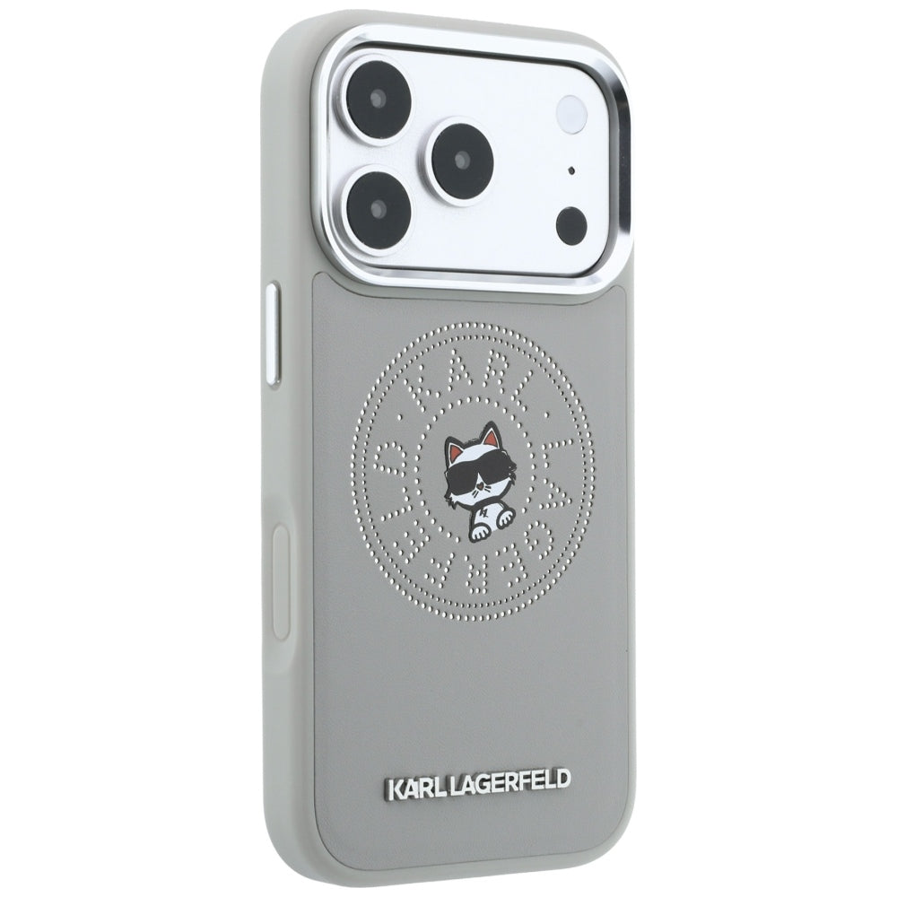 Hard Case Karl Lagerfeld Point and Choupette Sketch with MagSafe for Apple iPhone 18 Pro Max / 17 Pro Max, Grey_3