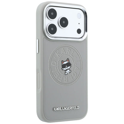 Hard Case Karl Lagerfeld Point and Choupette Sketch with MagSafe for Apple iPhone 18 Pro Max / 17 Pro Max, Grey_3
