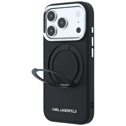Hard Case Karl Lagerfeld Ring Stand 360 Saffiano with MagSafe for Apple iPhone 18 Pro Max / 17 Pro Max, Black_1