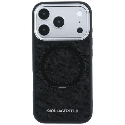 Hard Case Karl Lagerfeld Ring Stand 360 Saffiano with MagSafe for Apple iPhone 18 Pro Max / 17 Pro Max, Black_2