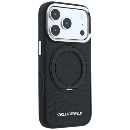 Hard Case Karl Lagerfeld Ring Stand 360 Saffiano with MagSafe for Apple iPhone 18 Pro Max / 17 Pro Max, Black_3