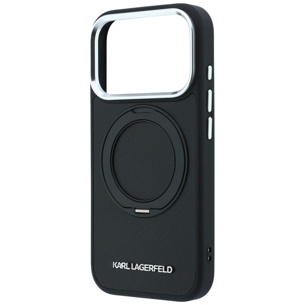 Hard Case Karl Lagerfeld Ring Stand 360 Saffiano with MagSafe for Apple iPhone 18 Pro Max / 17 Pro Max, Black_5