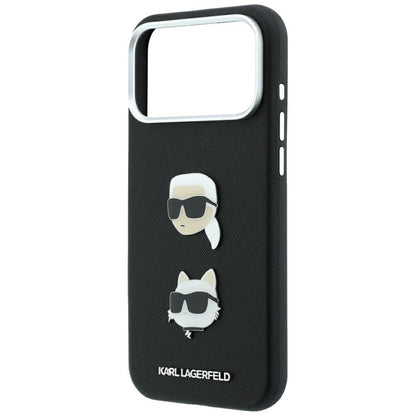 Hard Case Karl Lagerfeld Saffiano with Karl & Choupette Head's Pin and Logo for Apple iPhone 18 Pro Max / 17 Pro Max, Black_5