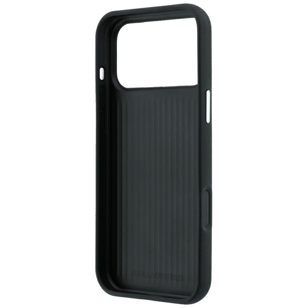 Hard Case Karl Lagerfeld Saffiano with Karl & Choupette Head's Pin and Logo for Apple iPhone 18 Pro Max / 17 Pro Max, Black_6