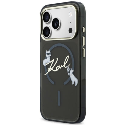 Hard Case Karl Lagerfeld IML Choupette Karl Script Logo with MagSafe for Apple iPhone 18 Pro Max / 17 Pro Max, Black_1