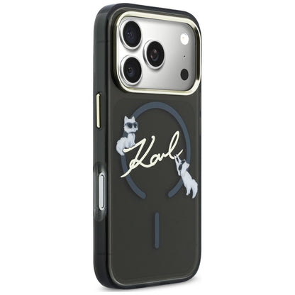 Hard Case Karl Lagerfeld IML Choupette Karl Script Logo with MagSafe for Apple iPhone 18 Pro Max / 17 Pro Max, Black_3