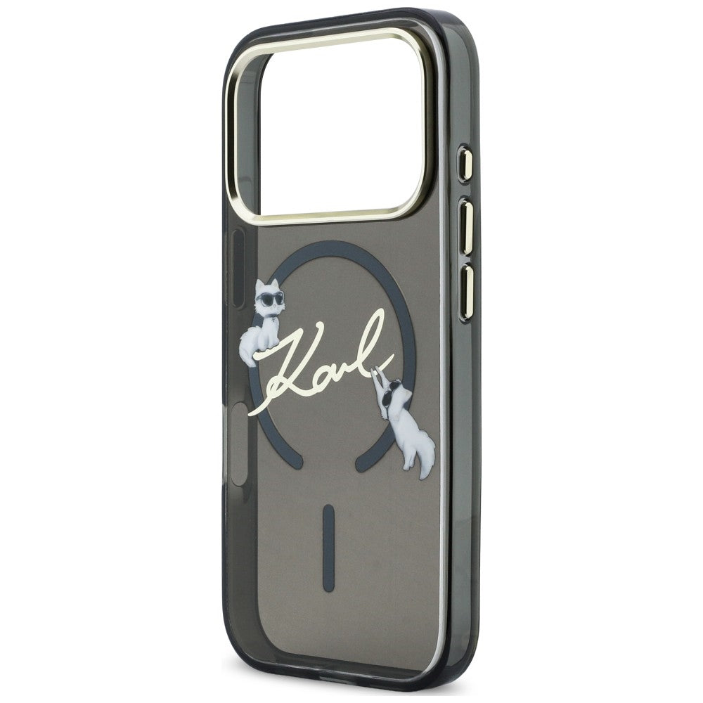 Hard Case Karl Lagerfeld IML Choupette Karl Script Logo with MagSafe for Apple iPhone 18 Pro Max / 17 Pro Max, Black_5