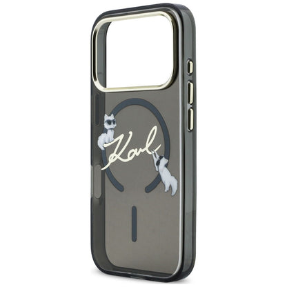 Hard Case Karl Lagerfeld IML Choupette Karl Script Logo with MagSafe for Apple iPhone 18 Pro Max / 17 Pro Max, Black_5