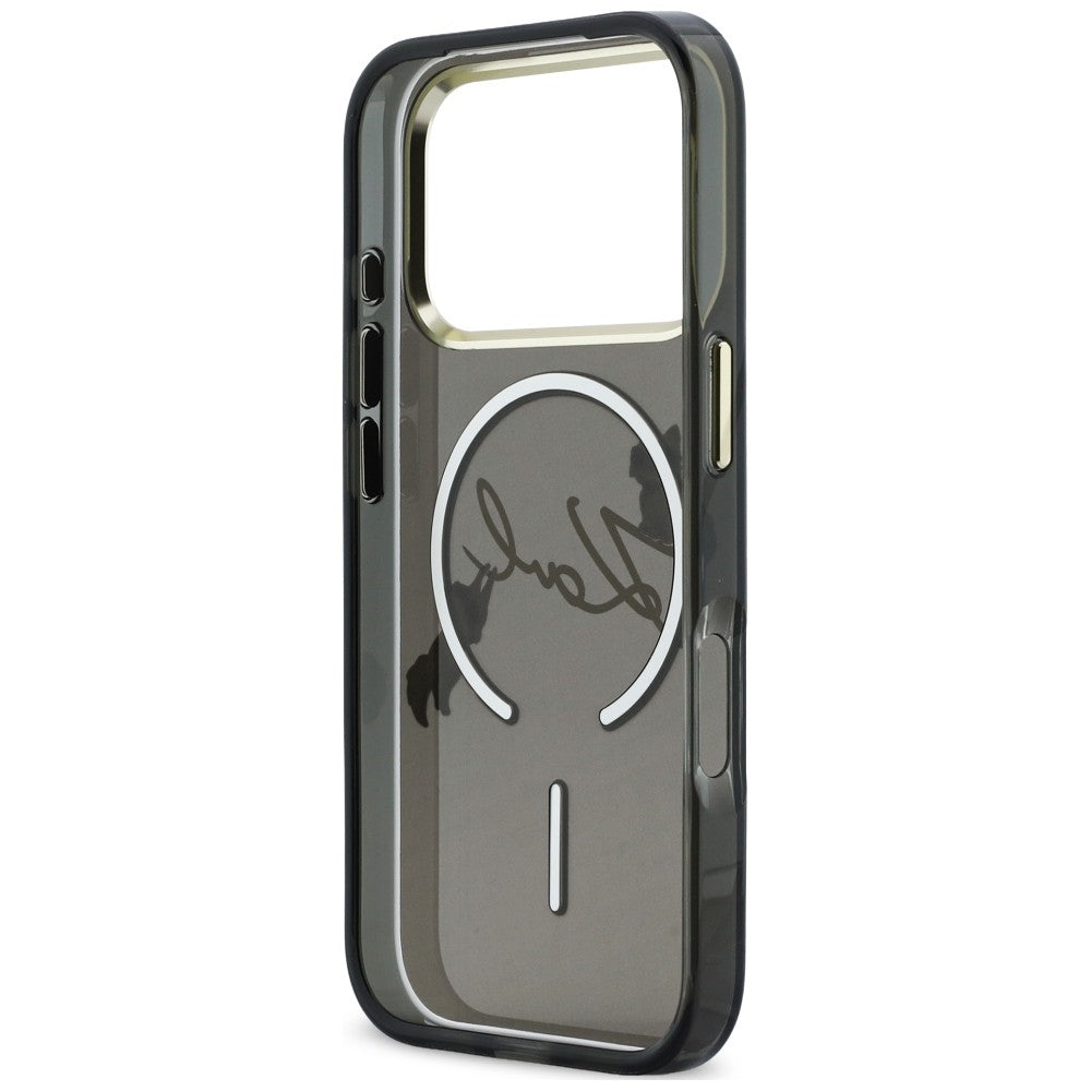Hard Case Karl Lagerfeld IML Choupette Karl Script Logo with MagSafe for Apple iPhone 18 Pro Max / 17 Pro Max, Black_6