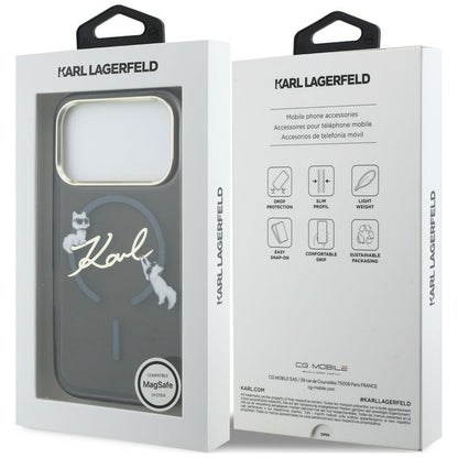Hard Case Karl Lagerfeld IML Choupette Karl Script Logo with MagSafe for Apple iPhone 18 Pro Max / 17 Pro Max, Black_7