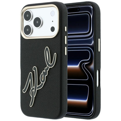 Hard Case Karl Lagerfeld Smooth Big Resin Signature Logo for Apple iPhone 18 Pro / 17 Pro, Black_0