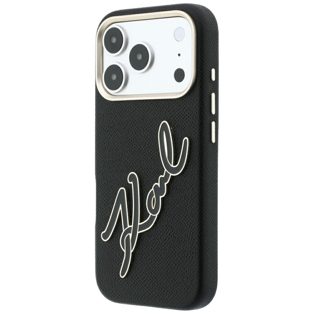 Hard Case Karl Lagerfeld Smooth Big Resin Signature Logo for Apple iPhone 18 Pro / 17 Pro, Black_1