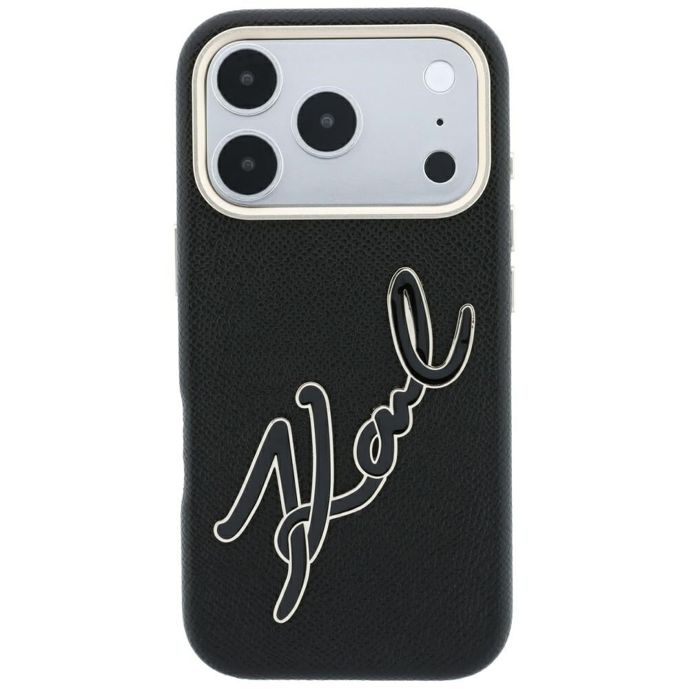 Hard Case Karl Lagerfeld Smooth Big Resin Signature Logo for Apple iPhone 18 Pro / 17 Pro, Black_2