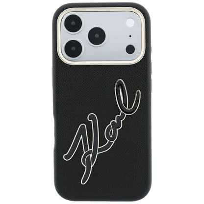 Hard Case Karl Lagerfeld Smooth Big Resin Signature Logo for Apple iPhone 18 Pro / 17 Pro, Black_2