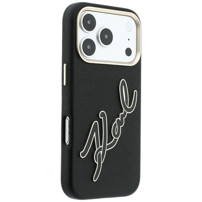Hard Case Karl Lagerfeld Smooth Big Resin Signature Logo for Apple iPhone 18 Pro / 17 Pro, Black_3