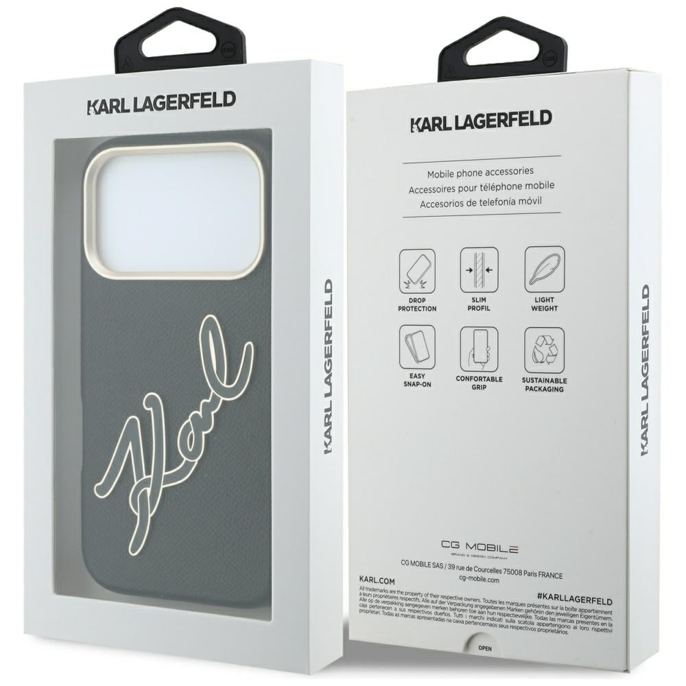 Hard Case Karl Lagerfeld Smooth Big Resin Signature Logo for Apple iPhone 18 Pro / 17 Pro, Black_7