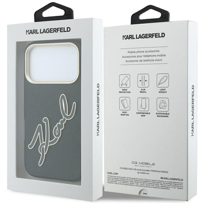 Hard Case Karl Lagerfeld Smooth Big Resin Signature Logo for Apple iPhone 18 Pro / 17 Pro, Black_7