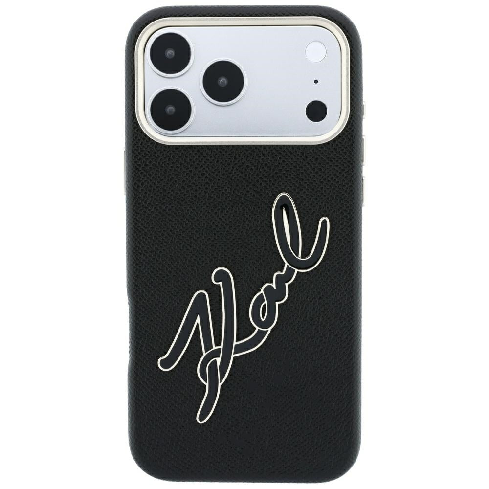 Hard Case Karl Lagerfeld Smooth Big Resin Signature Logo for Apple iPhone 18 Pro Max / 17 Pro Max, Black_2