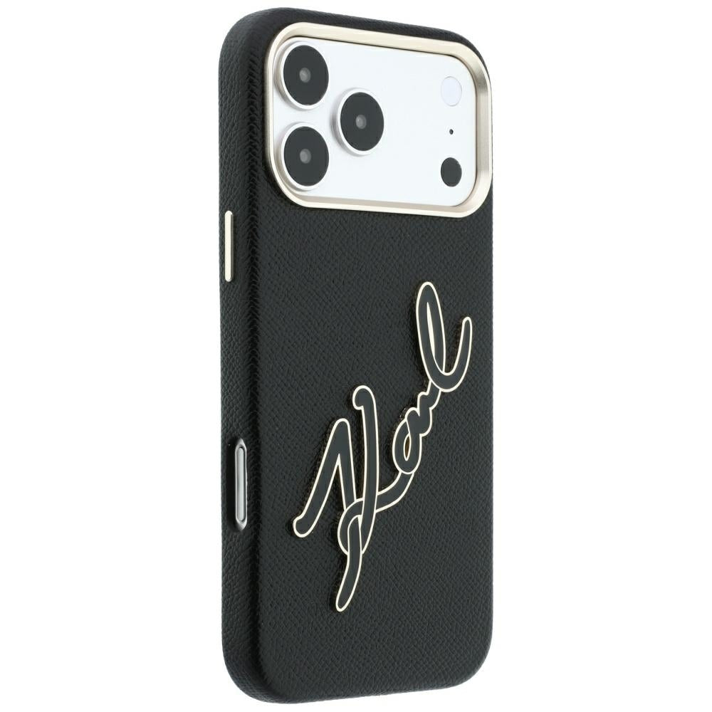 Hard Case Karl Lagerfeld Smooth Big Resin Signature Logo for Apple iPhone 18 Pro Max / 17 Pro Max, Black_3