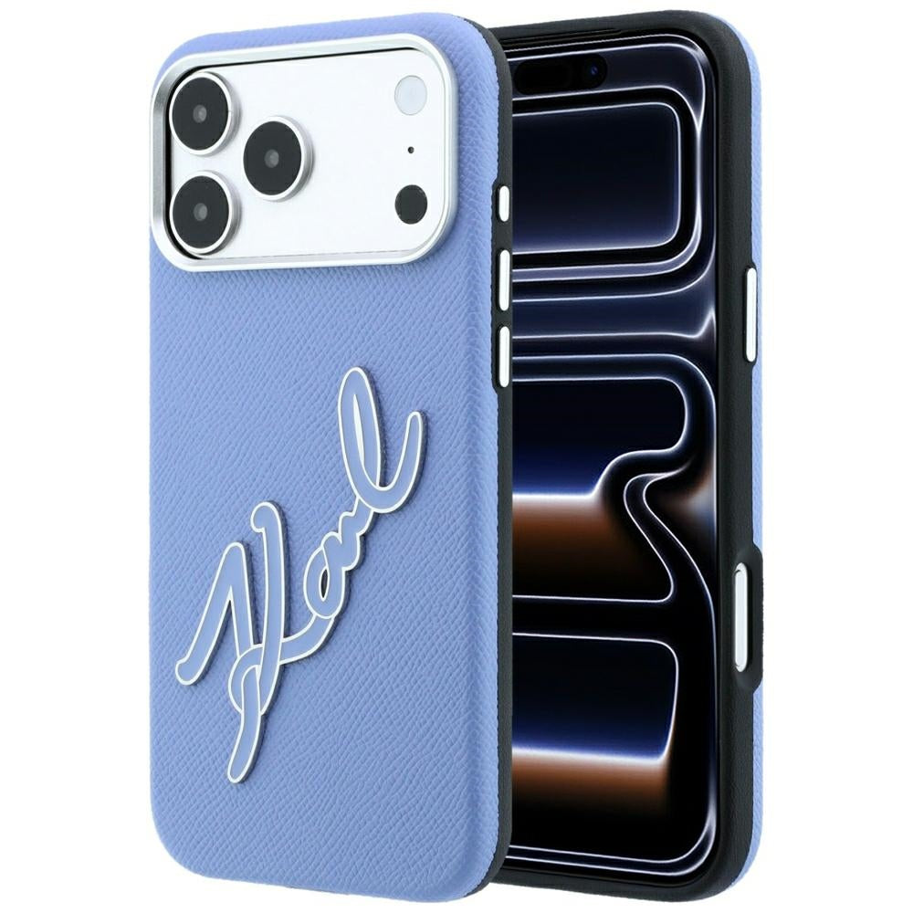 Hard Case Karl Lagerfeld Smooth Big Resin Signature Logo for Apple iPhone 18 Pro Max / 17 Pro Max, Light Blue_0