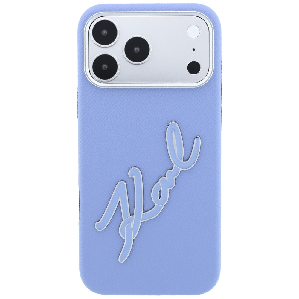 Hard Case Karl Lagerfeld Smooth Big Resin Signature Logo for Apple iPhone 18 Pro Max / 17 Pro Max, Light Blue_2