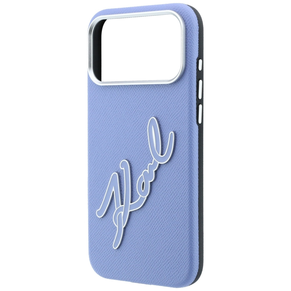Hard Case Karl Lagerfeld Smooth Big Resin Signature Logo for Apple iPhone 18 Pro Max / 17 Pro Max, Light Blue_5