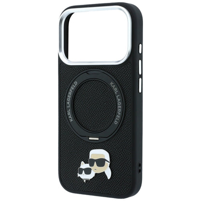 Hard Case Karl Lagerfeld Ring Stand 360 Karl & Choupette Pin with MagSafe for Apple iPhone 18 Pro / 17 Pro, Black_5