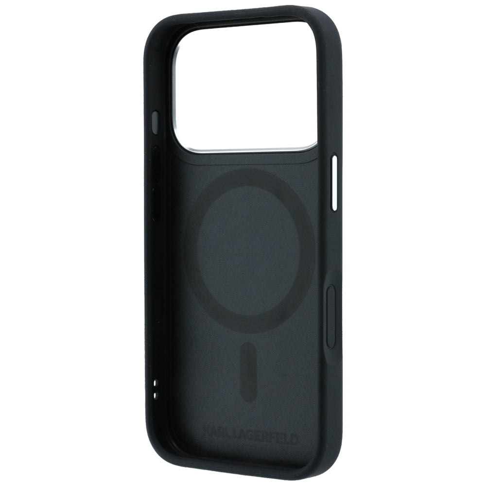 Hard Case Karl Lagerfeld Ring Stand 360 Karl Pin with MagSafe for Apple iPhone 18 Pro / 17 Pro, Black_6