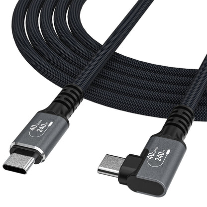 Wozinsky WPS1-UY41S USB-C USB4 40Gb/s 240W 1.5m 4K Angled Cable - Black - OUTLET_0