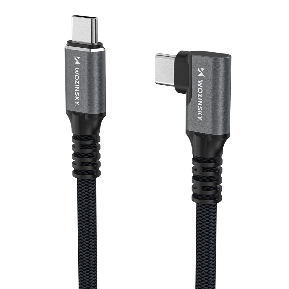 Wozinsky WPS1-UY41S USB-C USB4 40Gb/s 240W 1.5m 4K Angled Cable - Black - OUTLET_2