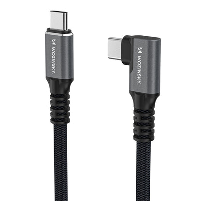 Wozinsky WPS1-UY41S USB-C USB4 40Gb/s 240W 1.5m 4K Angled Cable - Black - OUTLET_2