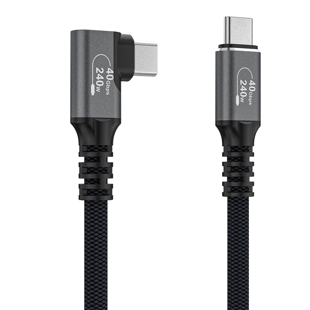 Wozinsky WPS1-UY41S USB-C USB4 40Gb/s 240W 1.5m 4K Angled Cable - Black - OUTLET_3