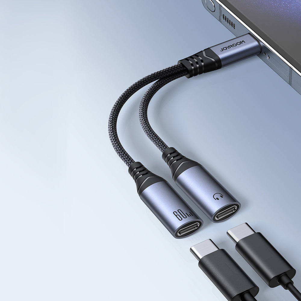 Joyroom SY-C03 USB-C to 2x USB-C 2in1 DAC adapter - black - OUTLET_1