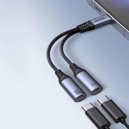 Joyroom SY-C03 USB-C to 2x USB-C 2in1 DAC adapter - black - OUTLET_1